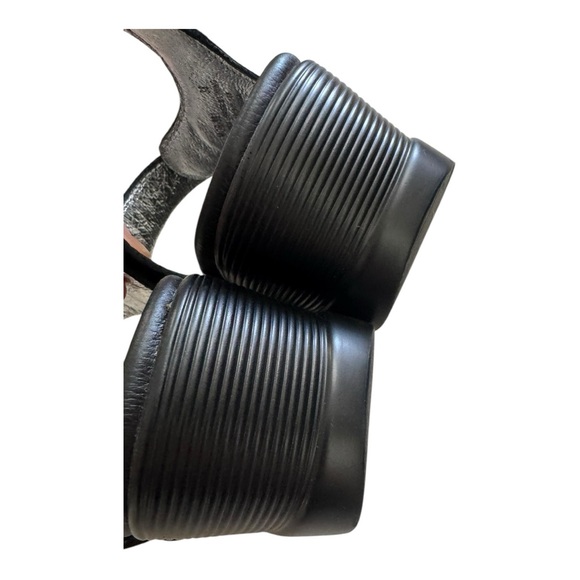 Alegria Black Sandals with Silver Buckles - Picture 4 of 7